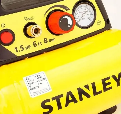 STANLEY KOMPRESOR BEZOLEJOWY SPRĘŻARKA 6L 8 bar