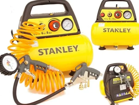 STANLEY KOMPRESOR SPRĘŻARKA 6L 8 BAR + ZESTAW 6el.