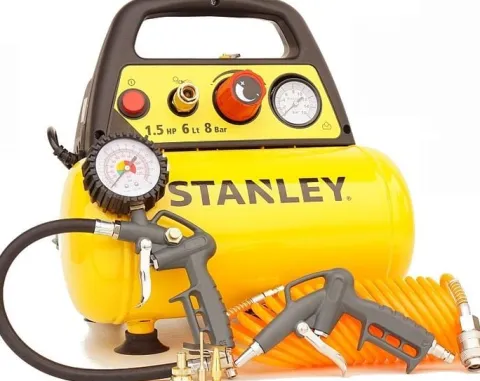 STANLEY KOMPRESOR SPRĘŻARKA 6L 8 BAR + ZESTAW 6el.