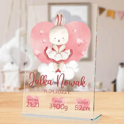 STATUETKA metryczka dla dziecka PREZENT nadruk