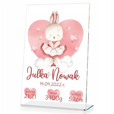 STATUETKA metryczka dla dziecka PREZENT nadruk