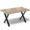 STÓŁ DO KUCHNI JADALNI SALONU METALOWE NOGI X LOFTOWY 120x60CM DĄB SONOMA