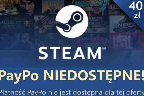 STEAM 40 zł - doładowanie na konto, wallet, portfel. Global