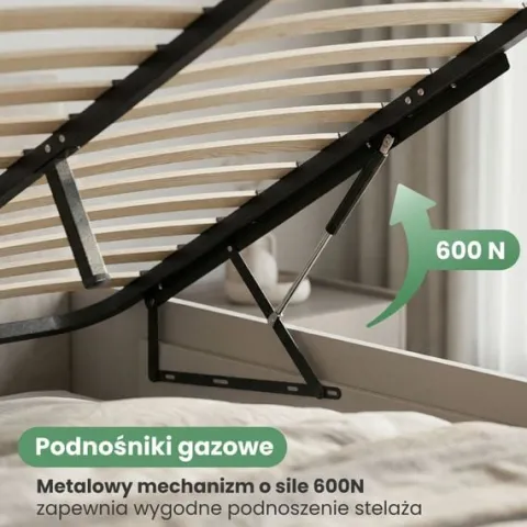 Stelaż do Łóżka 160x200 cm Podnoszony Metalowy Wkład pod Materac 28 listew