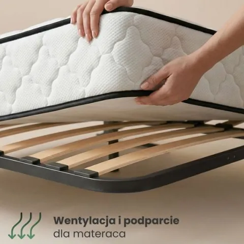 Stelaż do Łóżka 140x200 cm Podnoszony Metalowy Wkład pod Materac 28 listew