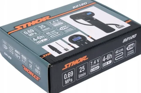 STHOR MINI KOMPRESOR SAMOCHODOWY 100PSI 25L/MIN BEZPRZEWODOWY LED POMPKA