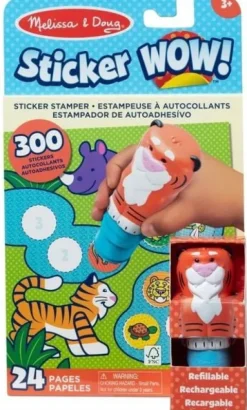 Sticker WOW Stempelki z naklejkami tygrys zestaw 300 szt naklejek książka
