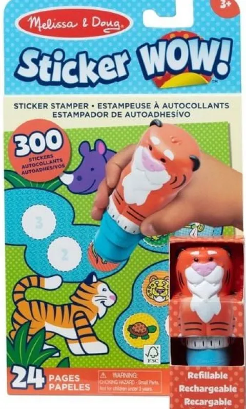 Sticker WOW Stempelki z naklejkami tygrys zestaw 300 szt naklejek książka