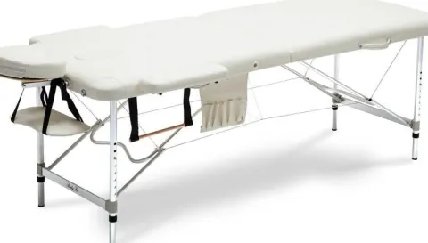 Stół, łóżko do masażu 2-segmentowe aluminiowe XXL