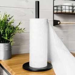 Stojak Kuchenny Czarny Metalowy na Ręcznik Papierowy Ręczniki Papierowe