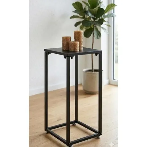 Stojak Metalowy Kwietnik na Kwiaty Dekoracje do Salonu Czarny 60 cm Loft