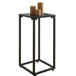Stojak Metalowy Kwietnik na Kwiaty Dekoracje do Salonu Czarny 60 cm Loft