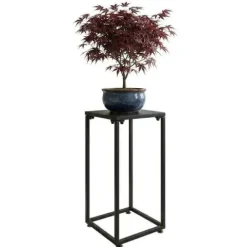 Stojak Metalowy Kwietnik na Kwiaty Dekoracje do Salonu Czarny 60 cm Loft