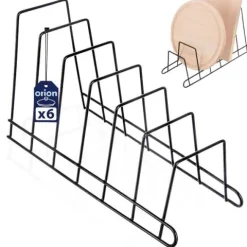 Stojak na pokrywki i talerze metalowy czarny RADKA 34,5x14x19 cm