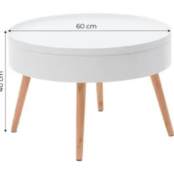 Stolik kawowy okrągły ze schowkiem 60cm