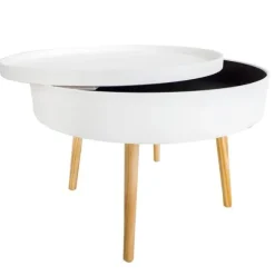 Stolik kawowy okrągły ze schowkiem 60cm