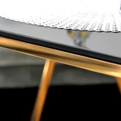 Stolik Kawowy szkło chrom 50x50 MODERN DESIGN CT-022 GOLD