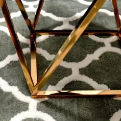 Stolik Kawowy szkło chrom 50x50 MODERN DESIGN CT-022 GOLD