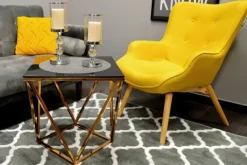 Stolik Kawowy szkło chrom 50x50 MODERN DESIGN CT-022 GOLD