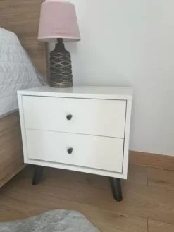 STOLIK NOCNY skandynawski 45 cm biały mat