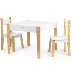 STOLIK Z KRZESŁAMI ECOTOYS ZDEJMOWANY BLAT NOGI SOSNOWE