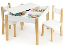 Stół stolik z dwoma krzesłami zestaw mebli dla dzieci ECOTOYS