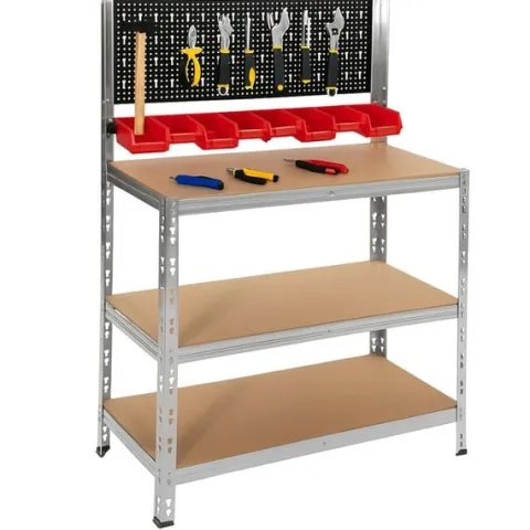 Stół warsztatowy, do garażu 136x101x40 cm tablica narzędziowa z kuwetami, blat roboczy