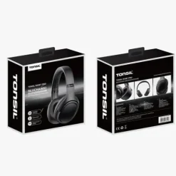 Słuchawki Bezprzewodowe TONSIL R35 Nauszne Bluetooth 5.3 ANC PRO BT Czarne
