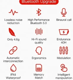 Słuchawki bluetooth E6s różowy