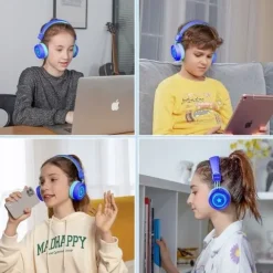 SŁUCHAWKI DLA DZIECI NEW BEE KH22B BEZPRZEWODOWE SKŁADANE LED BLUETOOTH 32h