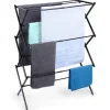 Suszarka na pranie metalowa czarna pionowa rozsuwana 44,5-75x37,5x105 cm