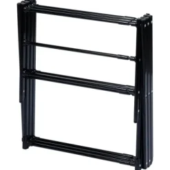 Suszarka na pranie metalowa czarna pionowa rozsuwana 44,5-75x37,5x105 cm