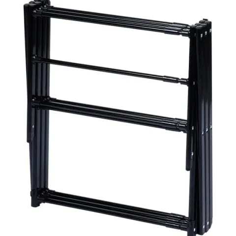 Suszarka na pranie metalowa czarna pionowa rozsuwana 44,5-75x37,5x105 cm