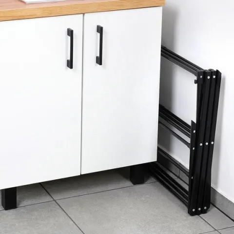 Suszarka na pranie metalowa czarna pionowa rozsuwana 44,5-75x37,5x105 cm