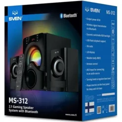 SVEN MS-312 głośniki komputerowe 2.1 BLUETOOTH, USB, FM, WYŚWIETLACZ, PILOT