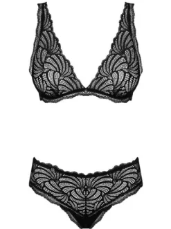 Sweetia komplet 2-częściowy czarny - Obsessive L/XL