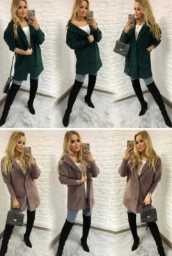 Sweter ALPAKI kurtka WEŁNA MODNE KOLORY oversize