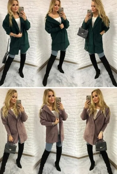 Sweter ALPAKI kurtka WEŁNA MODNE KOLORY oversize
