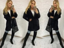 Sweter ALPAKI kurtka WEŁNA MODNE KOLORY oversize