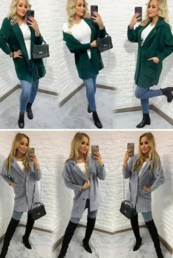 Sweter ALPAKI kurtka WEŁNA MODNE KOLORY oversize