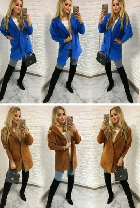 Sweter ALPAKI kurtka WEŁNA MODNE KOLORY oversize