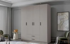 Szafa ADA I 160 cm - pojemna garderoba - KASZMIR+CZARNY