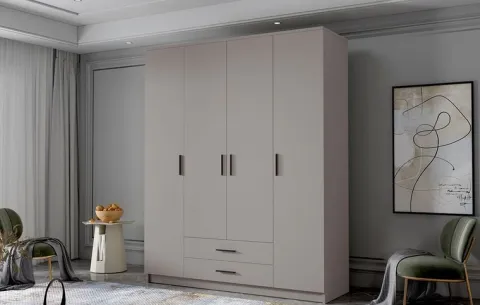 Szafa ADA I 160 cm - pojemna garderoba - KASZMIR+CZARNY