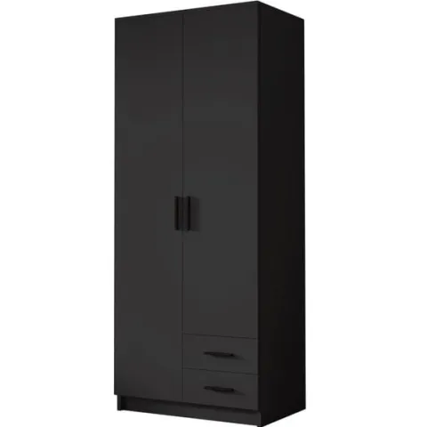 Szafa ADA I 80 cm - pojemna garderoba - CZARNY+CZARNY