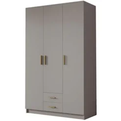 Szafa ADA I 120 cm - pojemna garderoba - KASZMIR+ZŁOTY