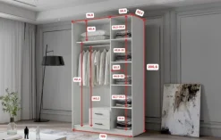 Szafa ADA I 120 cm - pojemna garderoba - KASZMIR+ZŁOTY