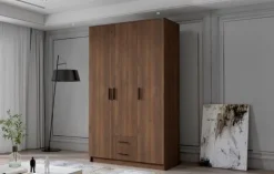 Szafa ADA I 120 cm - pojemna garderoba - ORZECH WARMIA+CZARNY
