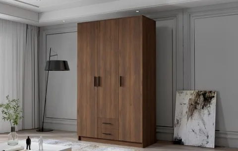 Szafa ADA I 120 cm - pojemna garderoba - ORZECH WARMIA+CZARNY