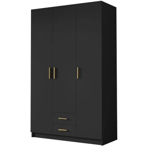 Szafa ADA I 120 cm - pojemna garderoba - CZARNY+ZŁOTY