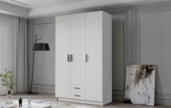 Szafa ADA I 120 cm - pojemna garderoba - BIAŁY+CZARNY